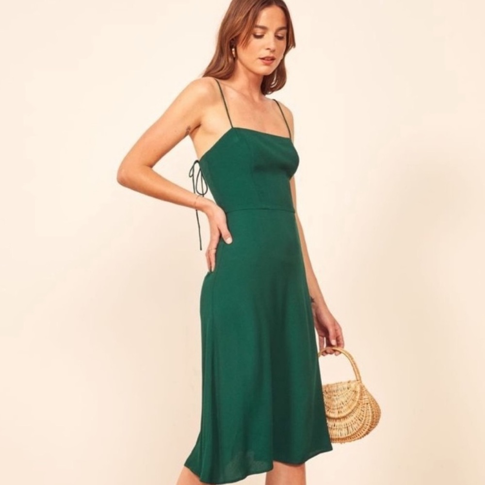 Reformation midi dress emerald color (6)